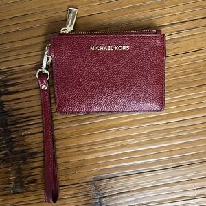 Michael Kors Jet Set Small Coin Purse Burgundy Leather